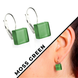Glazen oorbellen met sluiting • 10mm • duurzaam / nikkelvrij / veel kleuren