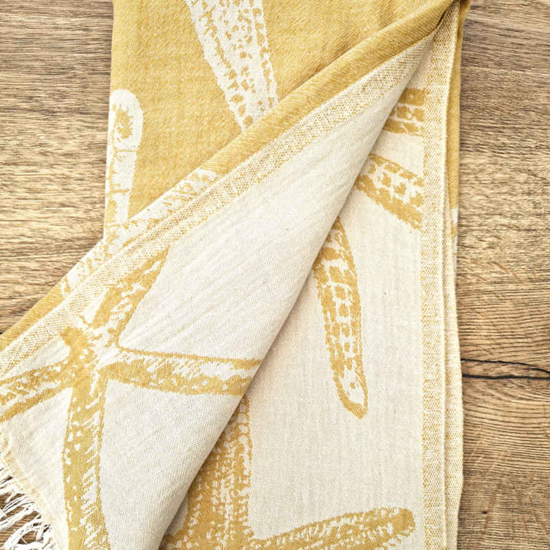 Asciugamano Hammam in cotone jacquard stella marina