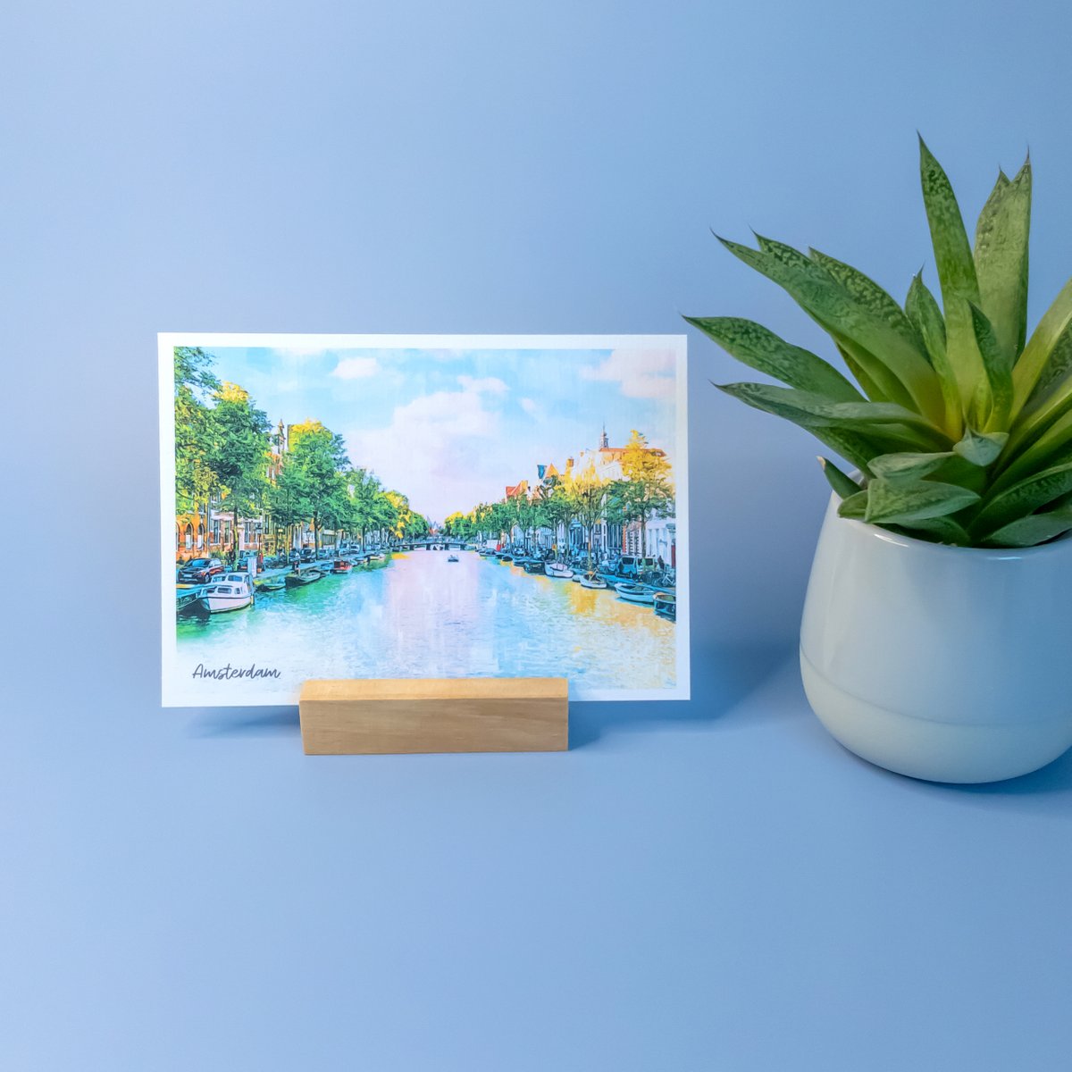 Amsterdam Canal, Netherlands  - A6 Postcard with Envelope