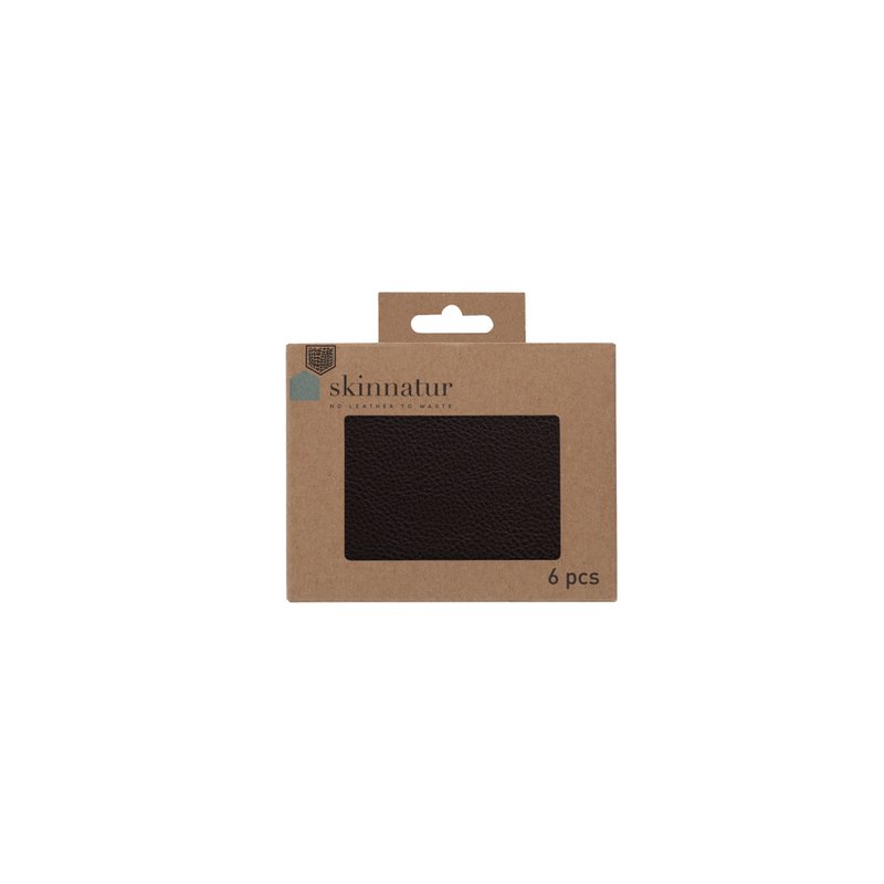 Skinnatur-Untersetzer | recyceltes Leder | Ziegel 13x10cm | 6er-Set