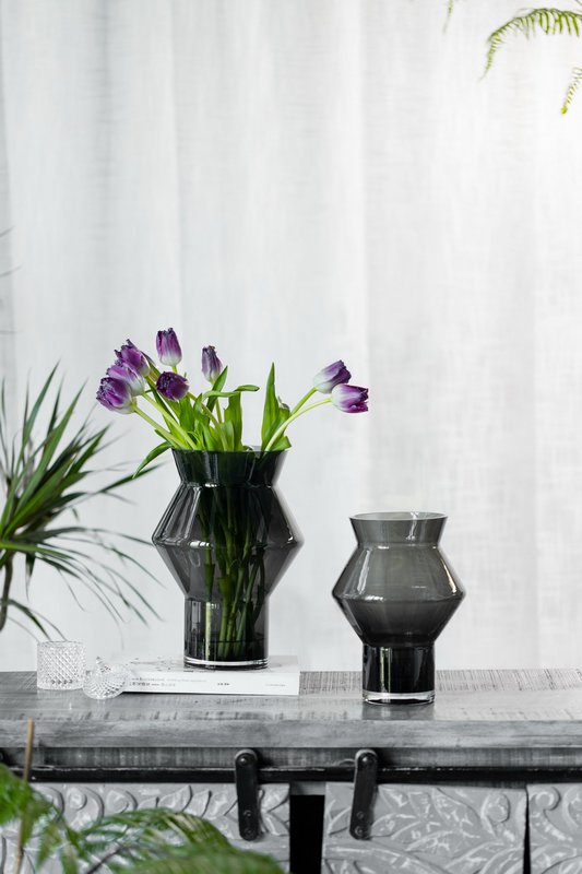 Moderne design vase, trendy topsælger, mørkegrå højkvalitets glas, CUZ11GR