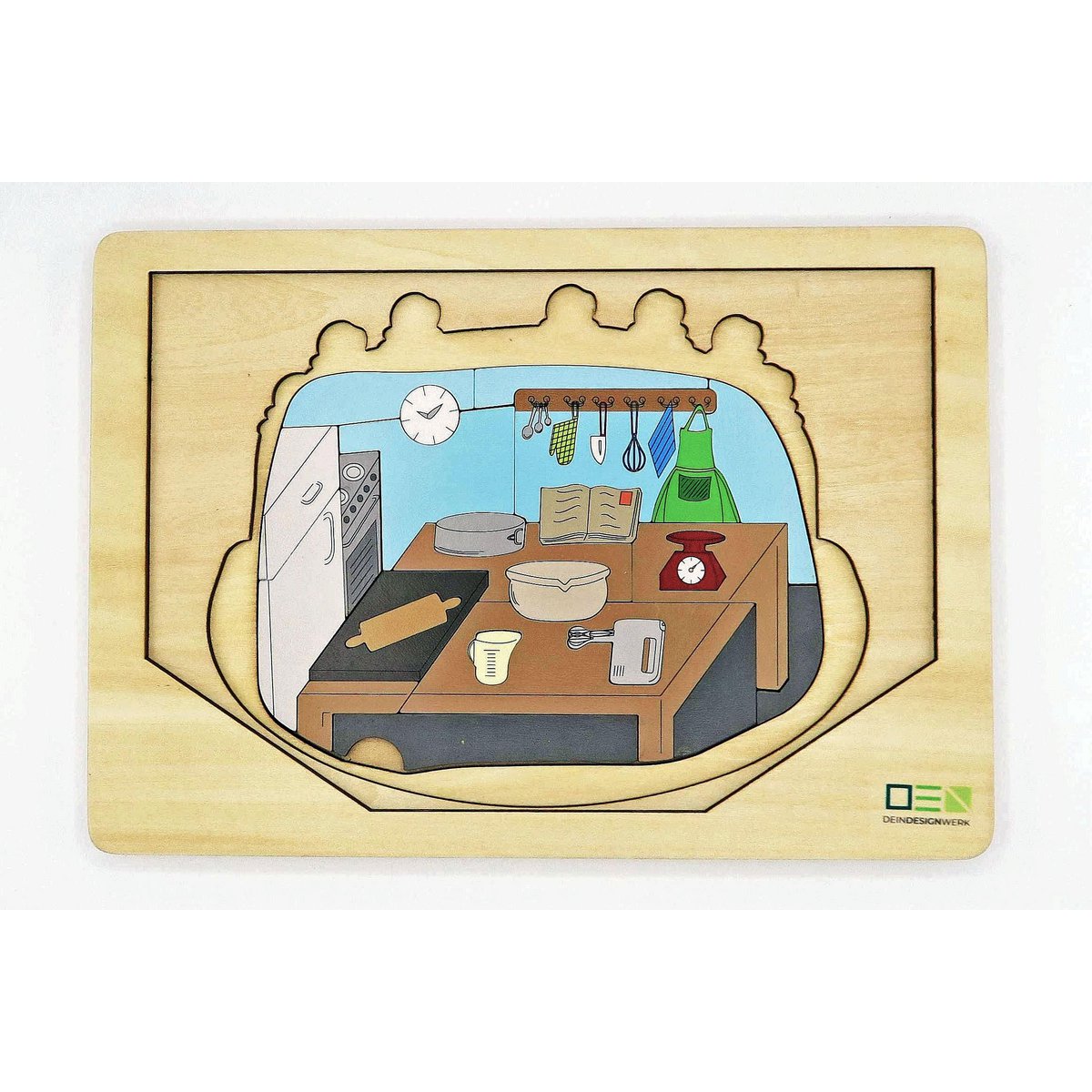 Doorkijkpuzzel: Zwarte Woudtaart | Meerlaagse houten puzzel voor het hele gezin | Cadeau voor liefhebbers van het Zwarte Woud