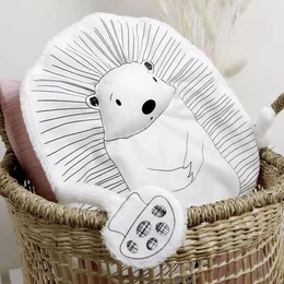 Black and white hedgehog comforter