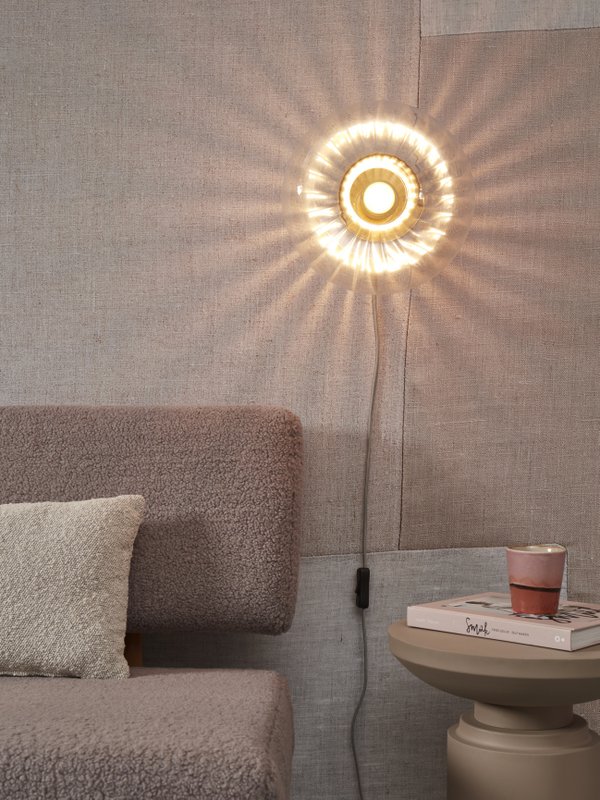 Wandlamp Bruxelles, goud/transp.