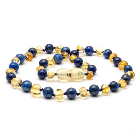 Baltische Bernstein und Lapis Lazuli Halskette 128