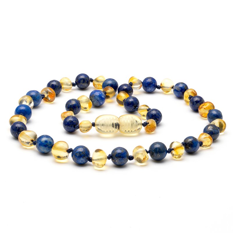 Baltic Amber & Lapis Lazuli Necklace 128