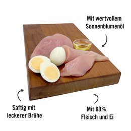 Dogs’n Tiger Adult Premium Katzenfutter, Nassfutter, Getreidefrei, Ei der Daus!, Huhn & Ei