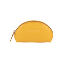 RB1089AR | Pochette a Mezzaluna Made in Italy in Vera Pelle grana Dollaro. Colore Senape