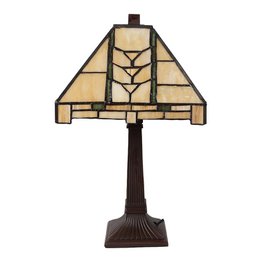 Tiffany Table Lamp 23x23x38 cm beige glas skrivebordslampe