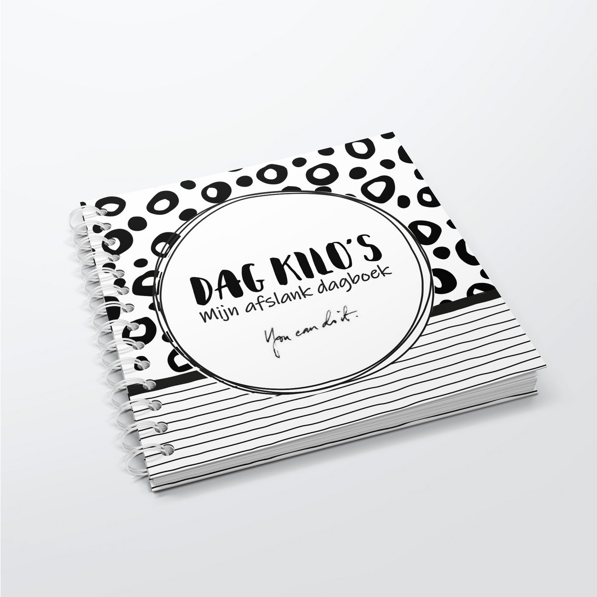 Libro de relleno SilliBeads - Mi diario de adelgazamiento - Tapa dura Wire-o (GAMA NEGRO/BLANCO)