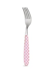 Gabel pastellrosa mit Punkten 20 cm