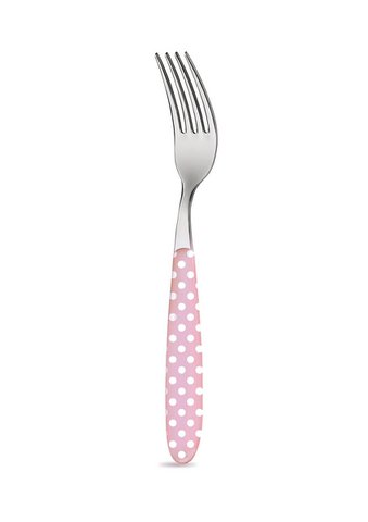 Gabel pastellrosa mit Punkten 20 cm