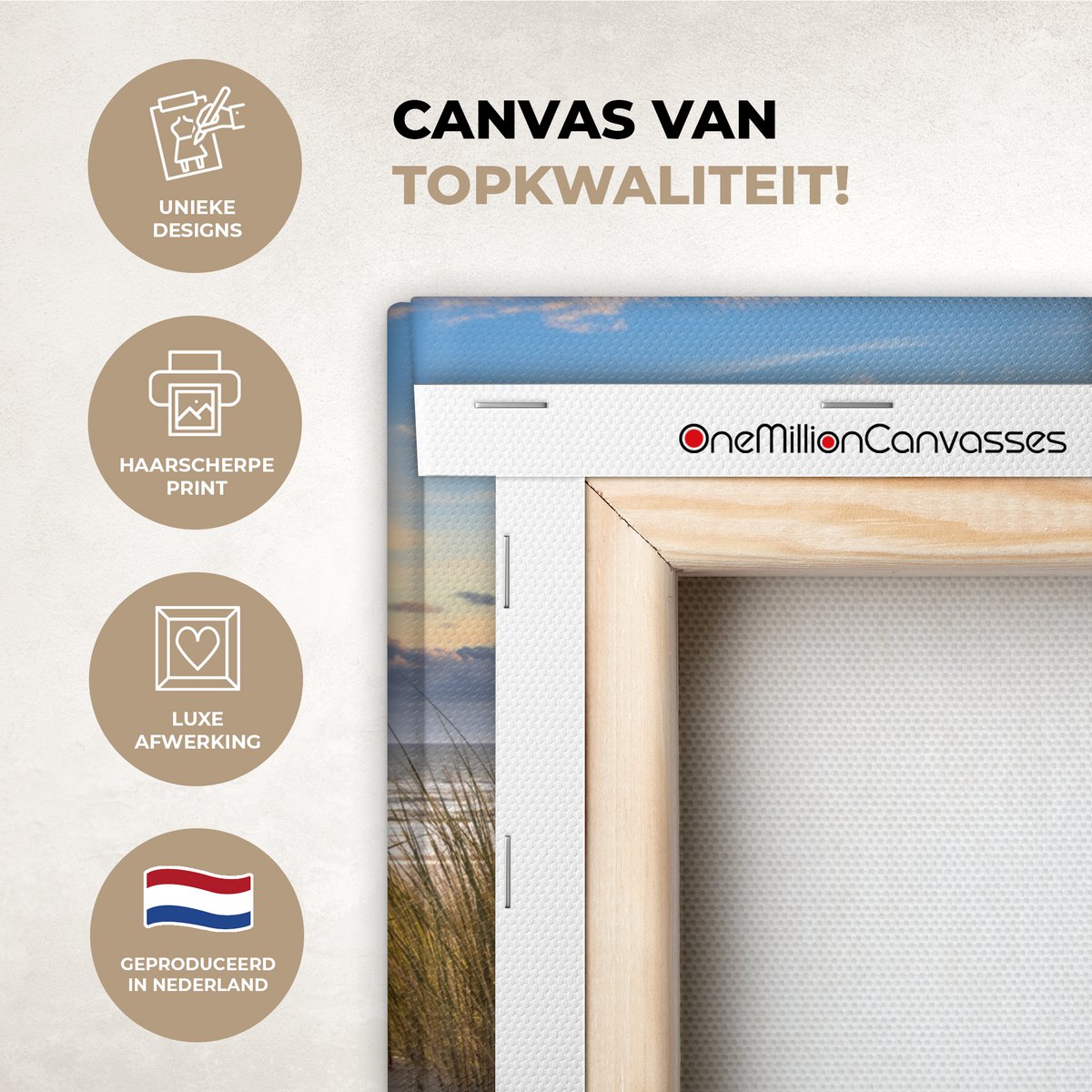 Pintura de lona - Decoración de la pared Beach - Dune - Grass - Sunset - Sala de decoración de la pared - Decoración del dormitorio - Accesorios de habitaciones - Pinturas sobre lienzo