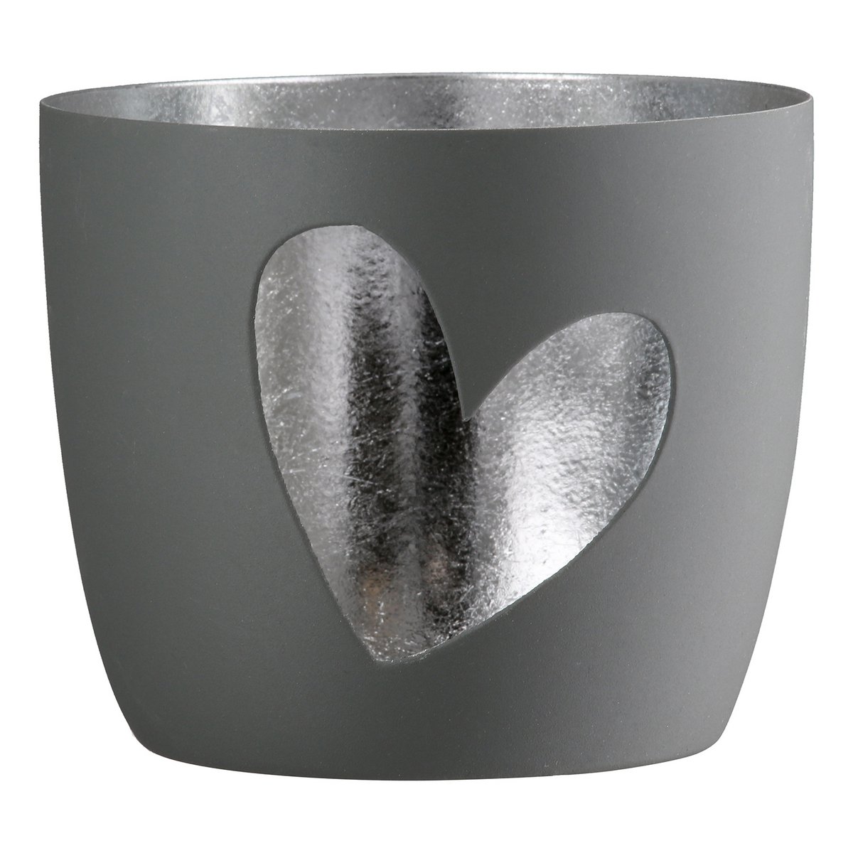 Windlicht rund Heart 3-sort. H. 8,5 cm, VE 9