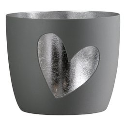 Windlicht rund Heart 3-sort. H. 8,5 cm, VE 9