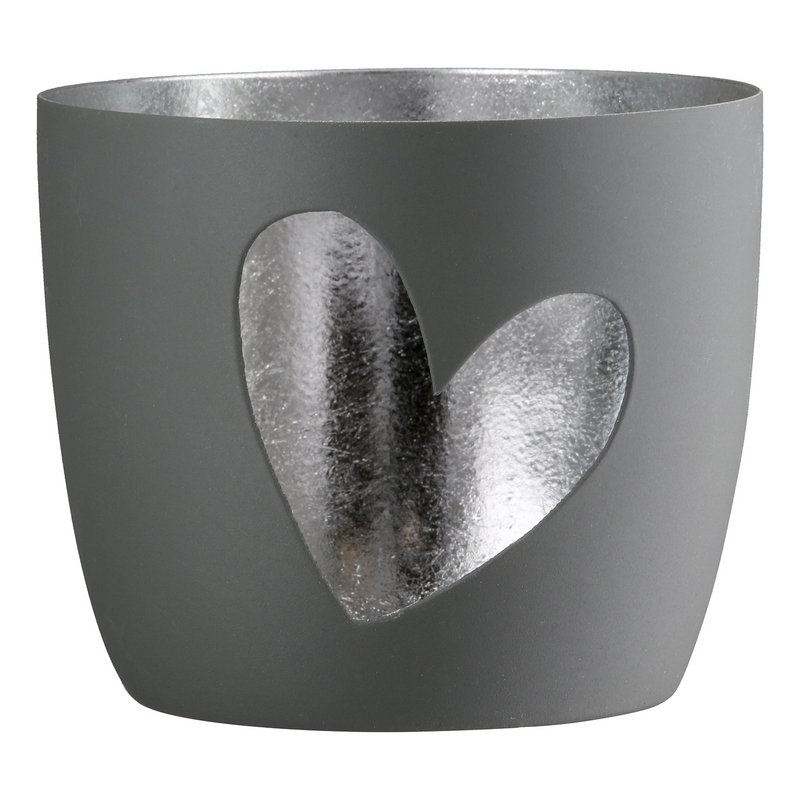 Windlicht rund Heart 3-sort. H. 8,5 cm, VE 9