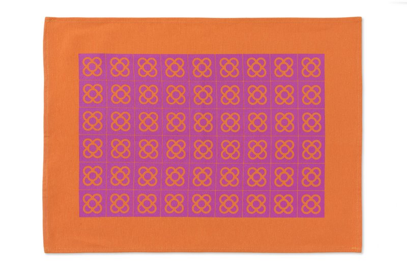 2 dækkeservietter / Barcelona blomst / Orange magenta