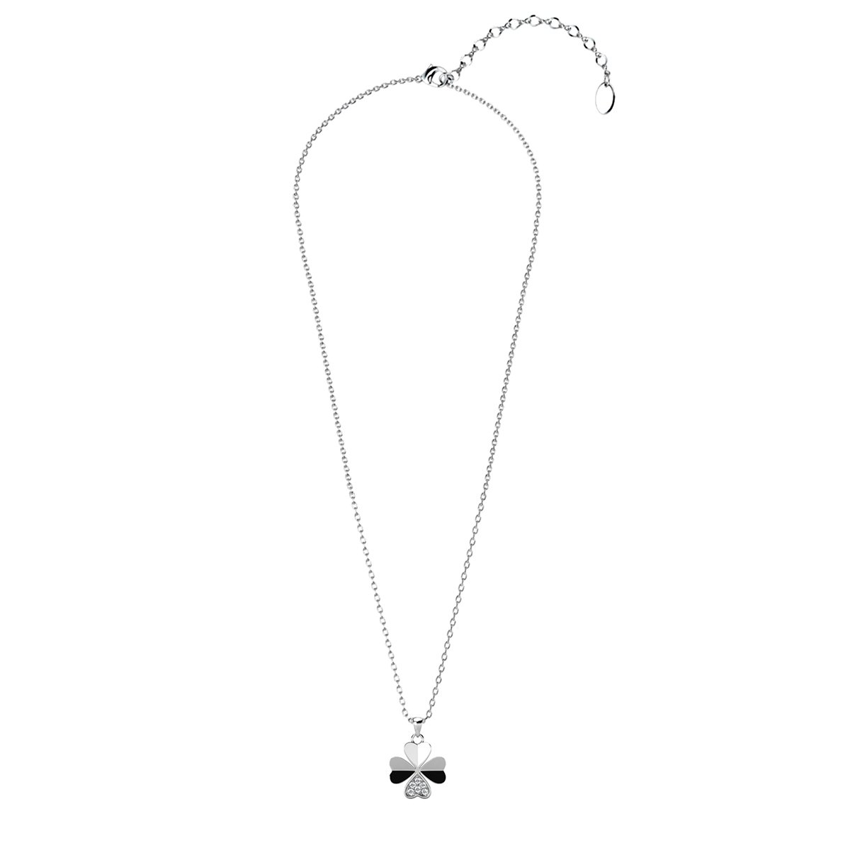 Kleeblatt-Anhänger – Silber und Kristall