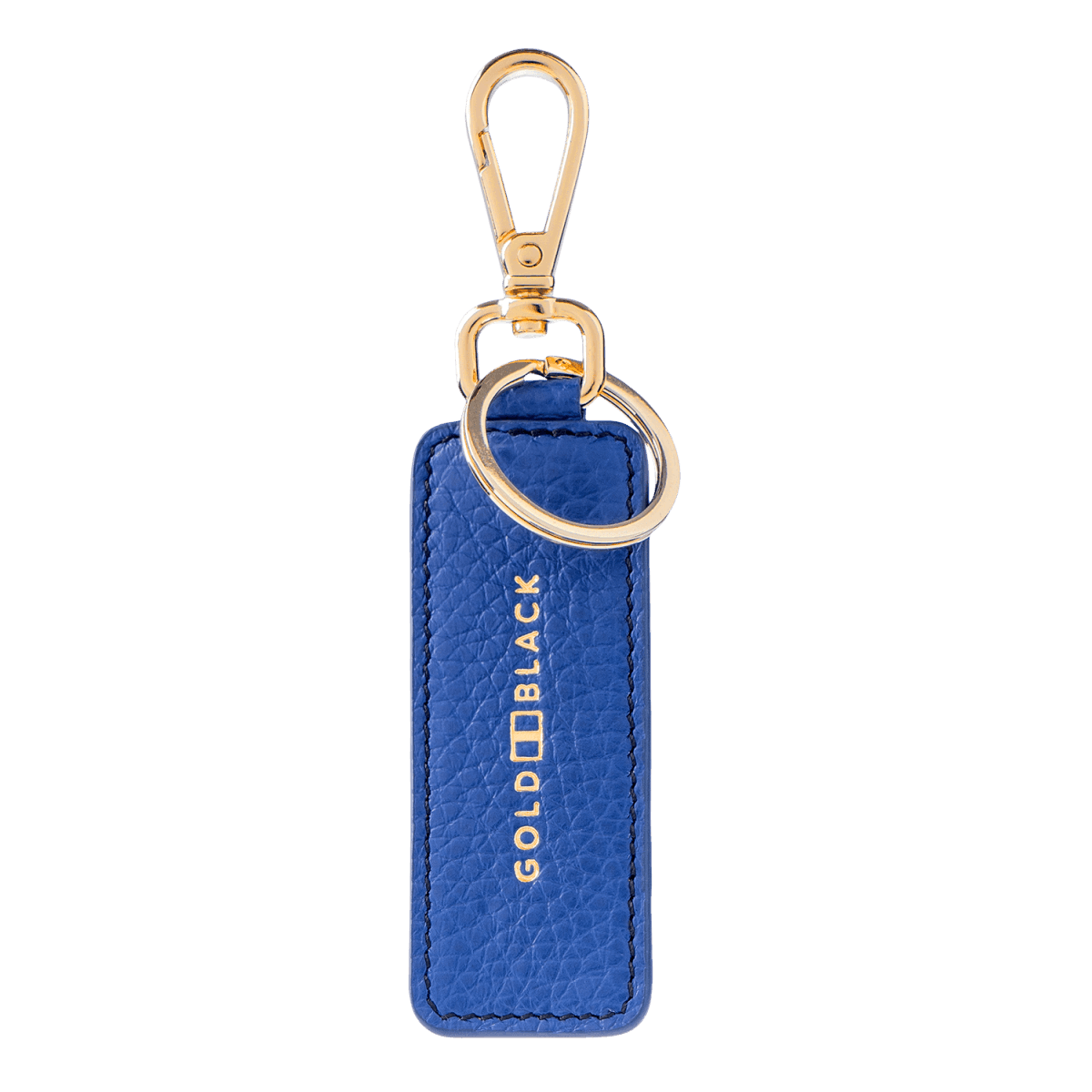 Key ring leather with nappa embossing blue