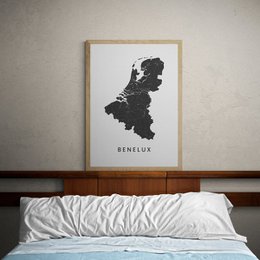 Benelux - map - Map Poster