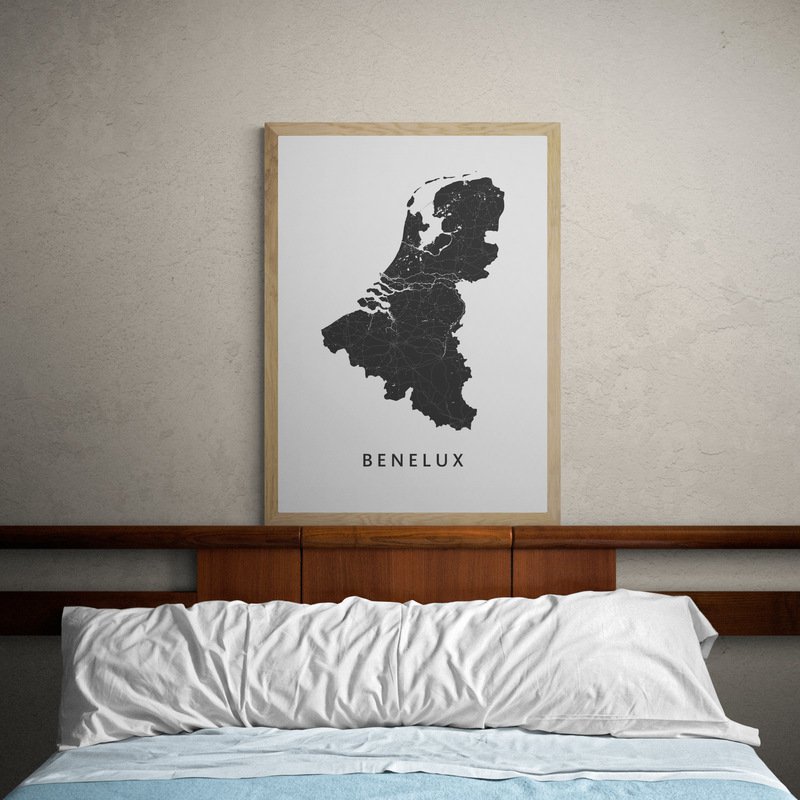 Benelux - map - Map Poster