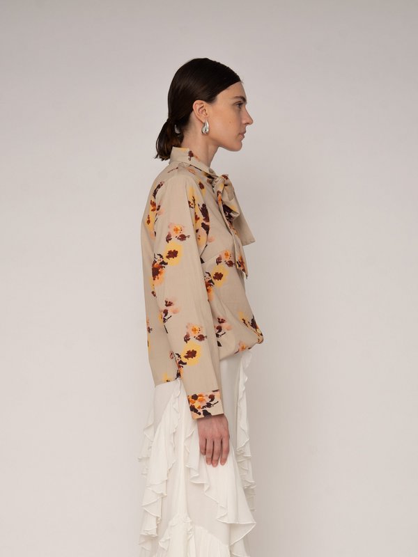 Juliette bloemenprint lintblouse