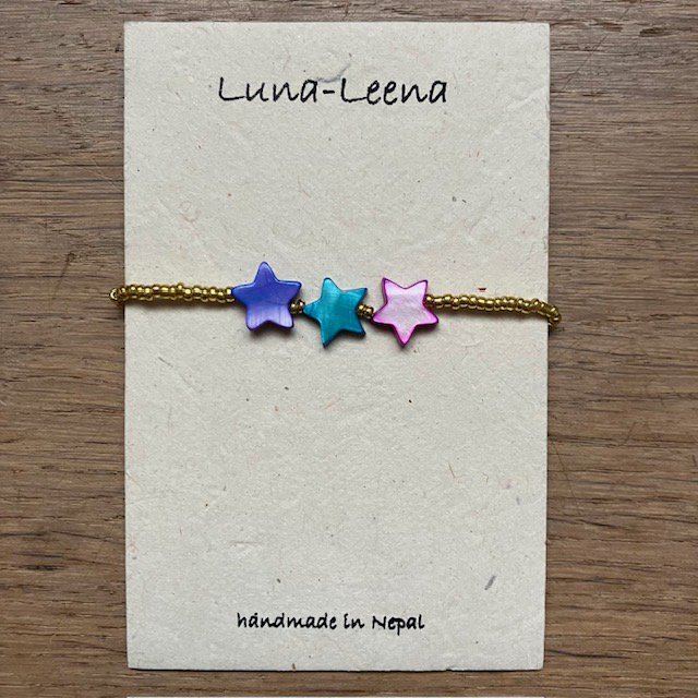 Luna-Leena kids bracelet stars multicolored - handmade in Nepal