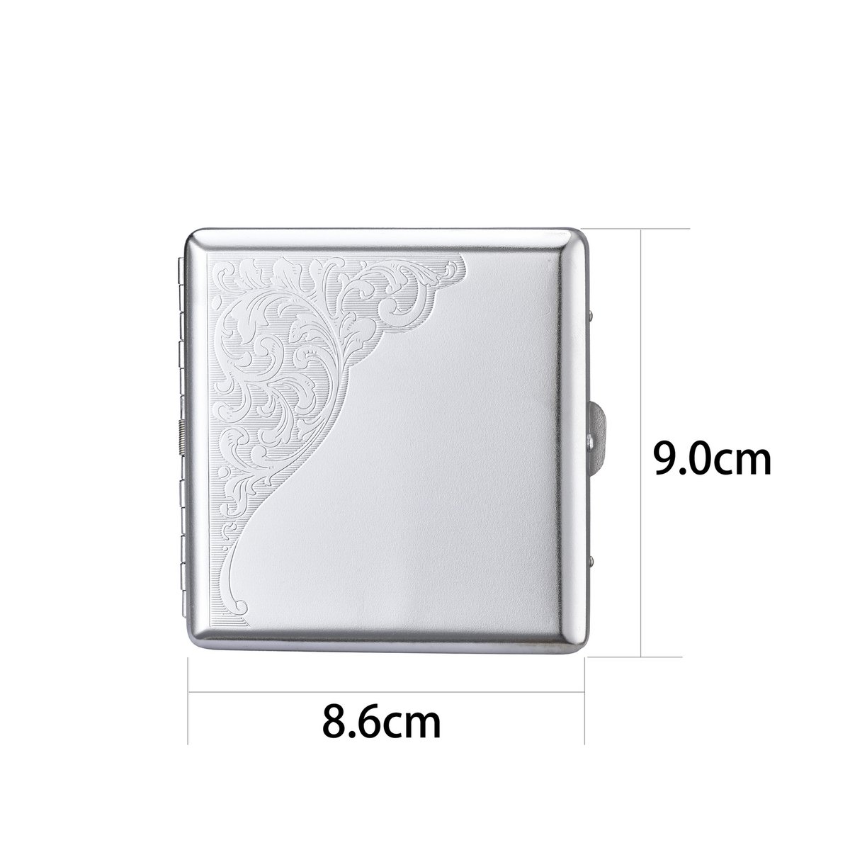 Caja de cigarrillos de metal para 20 cigarrillos Almacenamiento de cigarrillos metálico Soporte de cigarrillos plateado Diseño en relieve Práctico Compacto Elegante