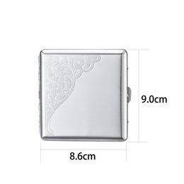 Boîte à Cigarette Métal Etui 20 Cigarettes Métallique Rangement de Cigarettes Porte-cigarettes Argentée Dessin relief Pratique Compact élégante