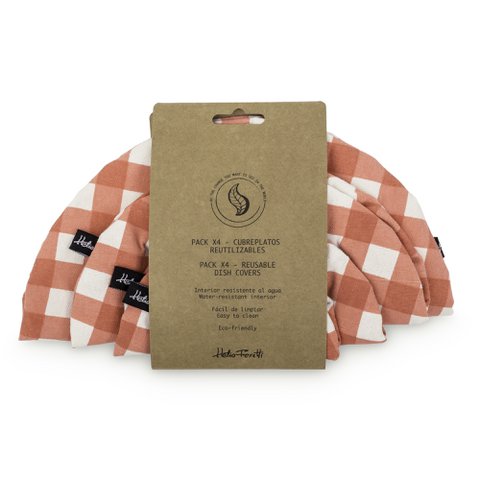 PACK 4 DISH COVER VICHY PRINTING HF