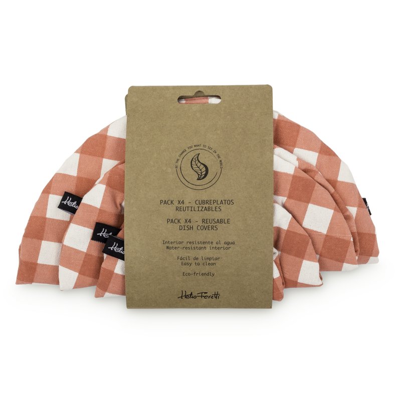 PACK 4 CUBRE PLATOS VICHY ESTAMPADO HF