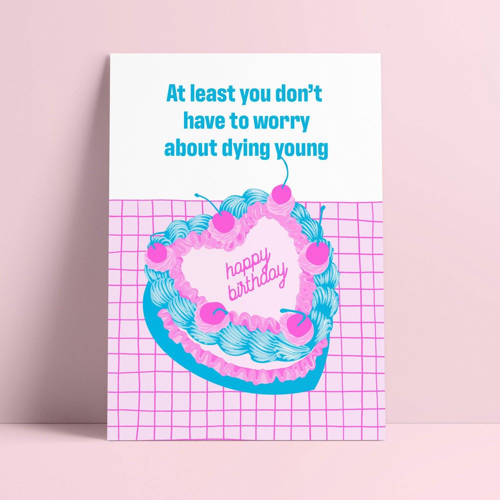 Riso print Vintage kage tillykke med fødselsdagen