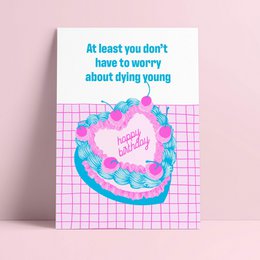 Riso print Vintage kage tillykke med fødselsdagen