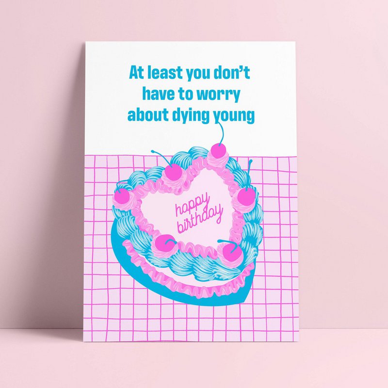 Riso print Vintage kage tillykke med fødselsdagen