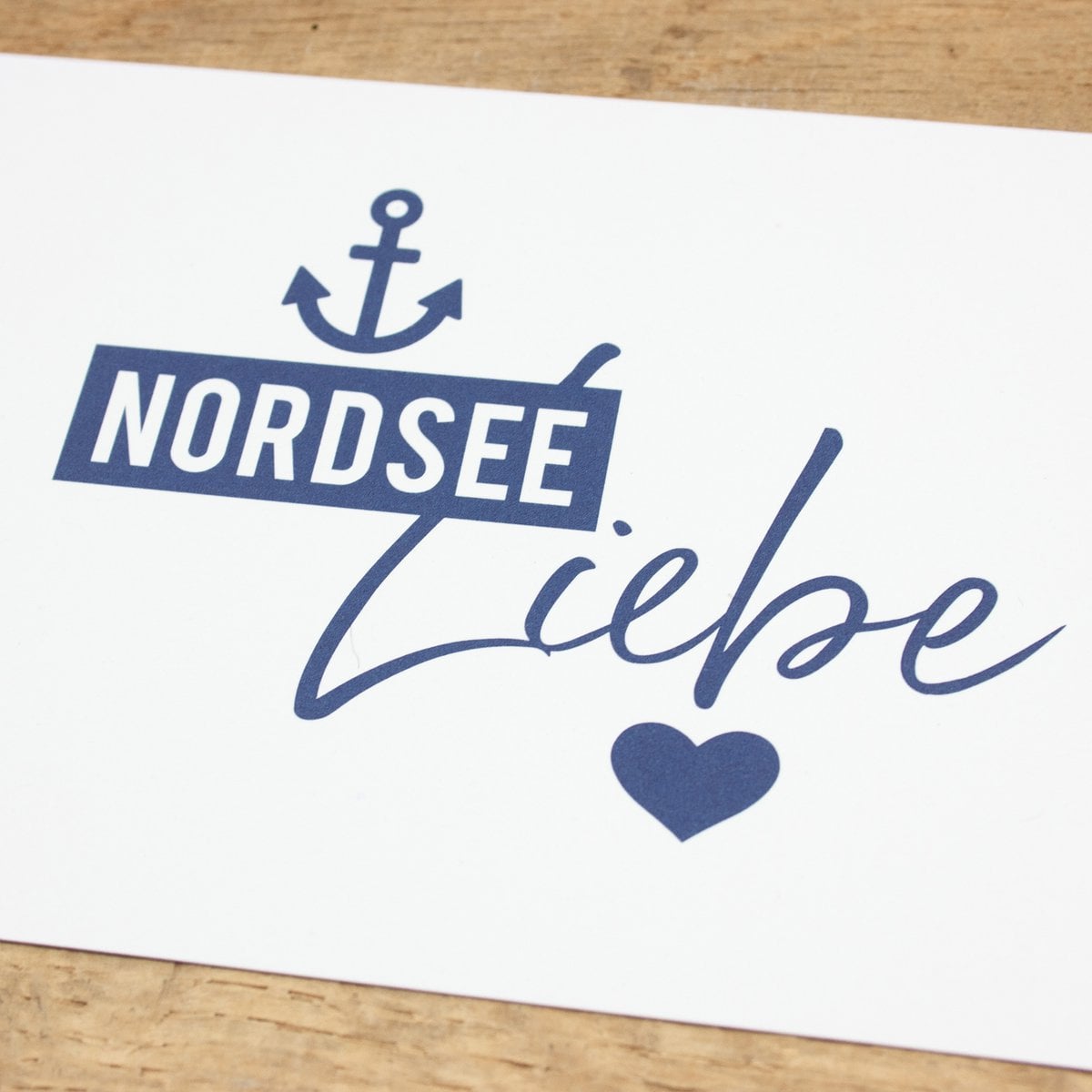 Postal marítima "Amor del Mar del Norte" de papel reciclado