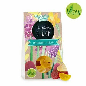 Portie geluk fruitgom veganistisch cadeau geluksbrenger