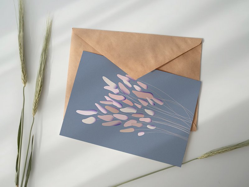 Carte Postale Botanique - Bunny tale grass