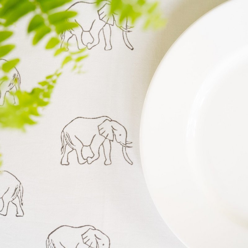 Grey Elephant Table Cloth