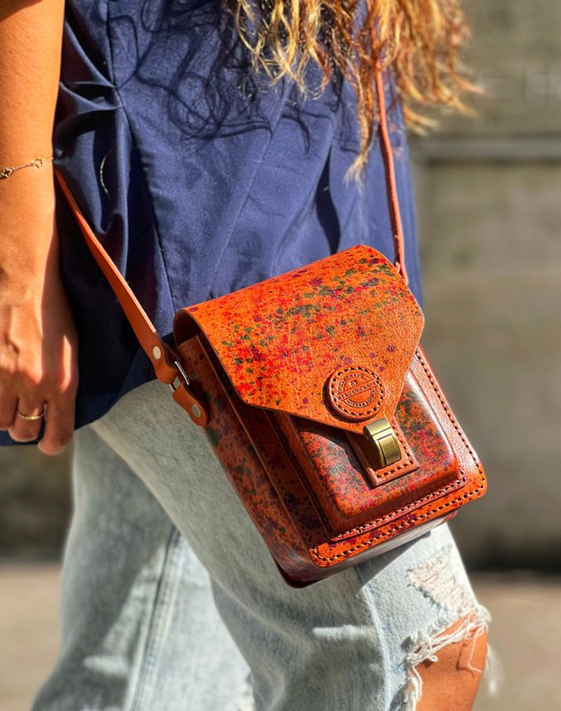 Håndlavet ægte læder Crossbody taske - Læder taske