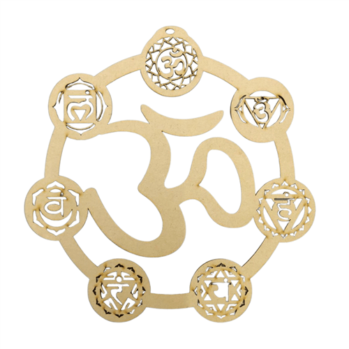 Griglia MDF 7 chakra e om