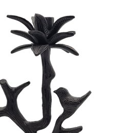 Bougeoir - Oiseau - Noir Antique