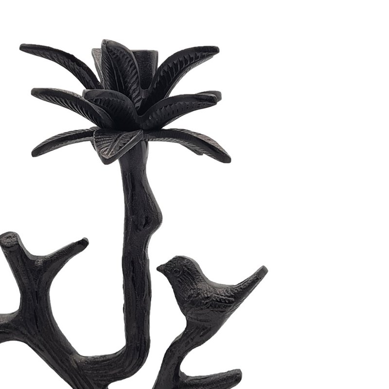 Bougeoir - Oiseau - Noir Antique