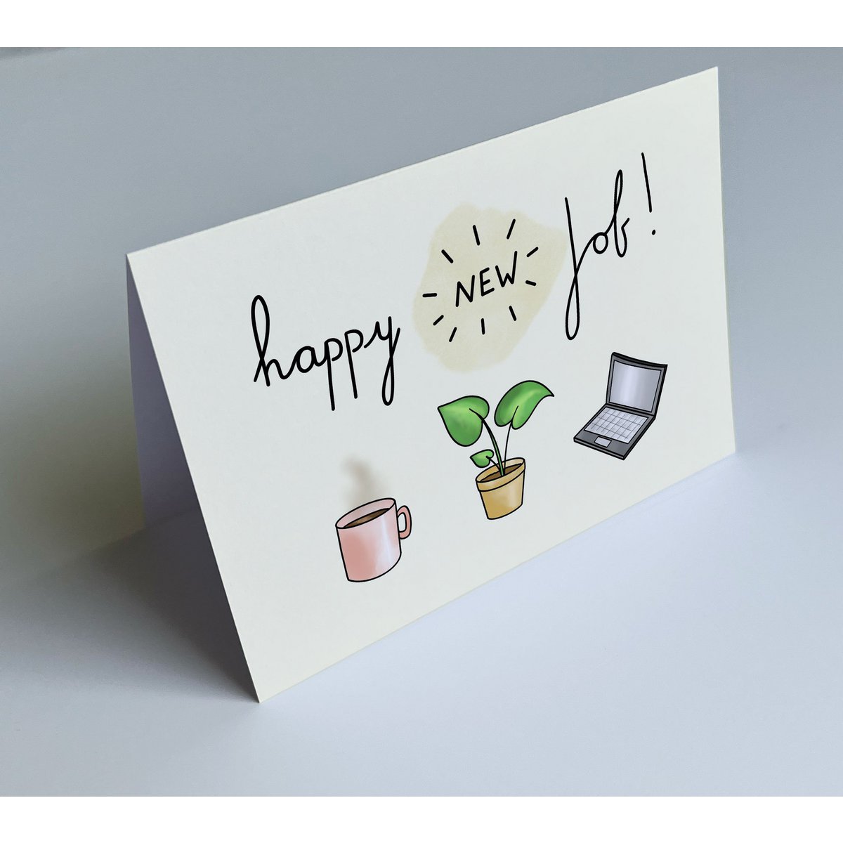 Nueva tarjeta de trabajo - feliz nuevo trabajo