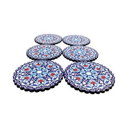 Holz-Untersetzer - 6er Set - Nelke - 9cm