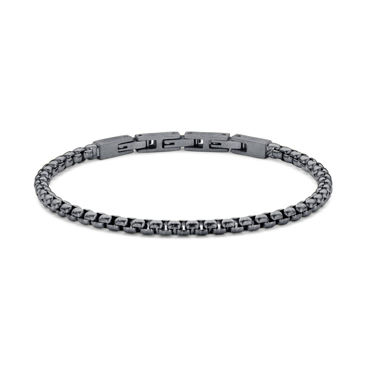 Frank 1967 7FB-0551 Stalen Armband - Heren - Schakel - 21 cm - 4 mm Dik - Vintage Look - Antraciet