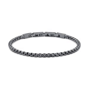 Frank 1967 7FB-0551 Stalen Armband - Heren - Schakel - 21 cm - 4 mm Dik - Vintage Look - Antraciet
