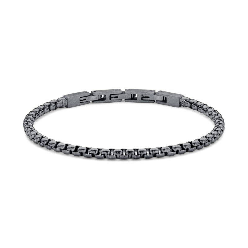 Frank 1967 7FB-0551 Stalen Armband - Heren - Schakel - 21 cm - 4 mm Dik - Vintage Look - Antraciet