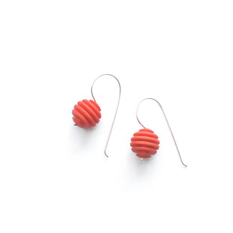 OPTICAL - Bolvormige oorbellen - Tangerine Orange