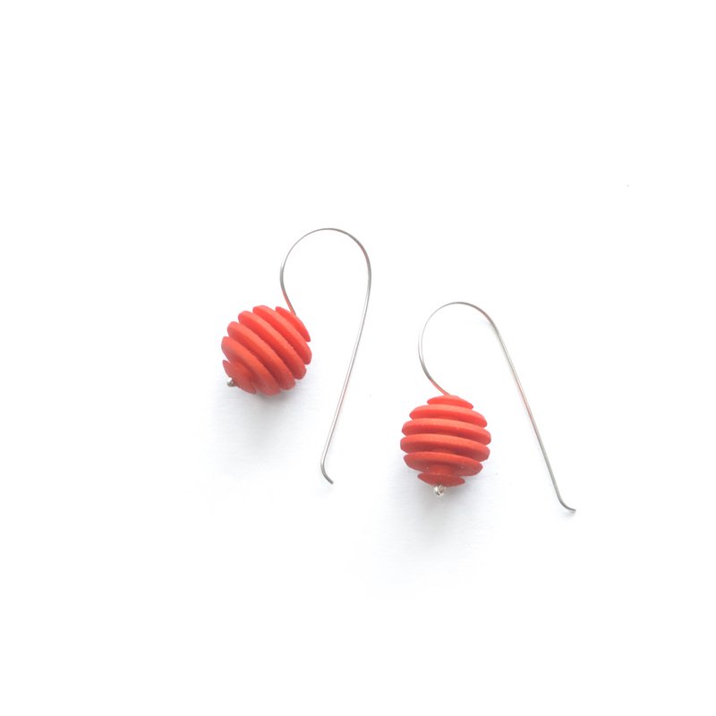 OPTICAL - Kolczyki kule - Tangerine Orange