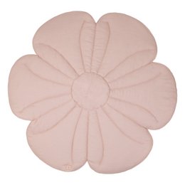 Natte fleurie en lin "Rose poudrée"